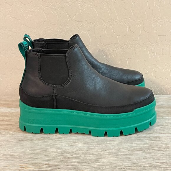 New UGG Merina 7 Boots Bootie Black Emerald Green Platform Ankle - Picture 8 of 16